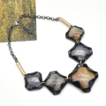 2021 hyperbole shape acrylic chain jewelry for women unique black gold statement necklace